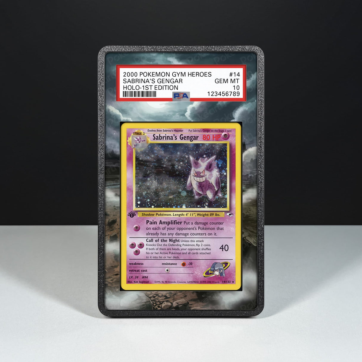 Sabrina's Gengar 14/132 - Graded Card Extended Artwork Display Case - Display Case Extended Artwork Pokearth