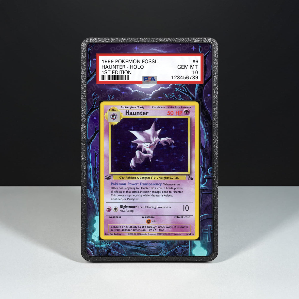 Haunter 6/62 - Graded Card Extended Artwork Display Case - Display Case Extended Artwork Pokearth