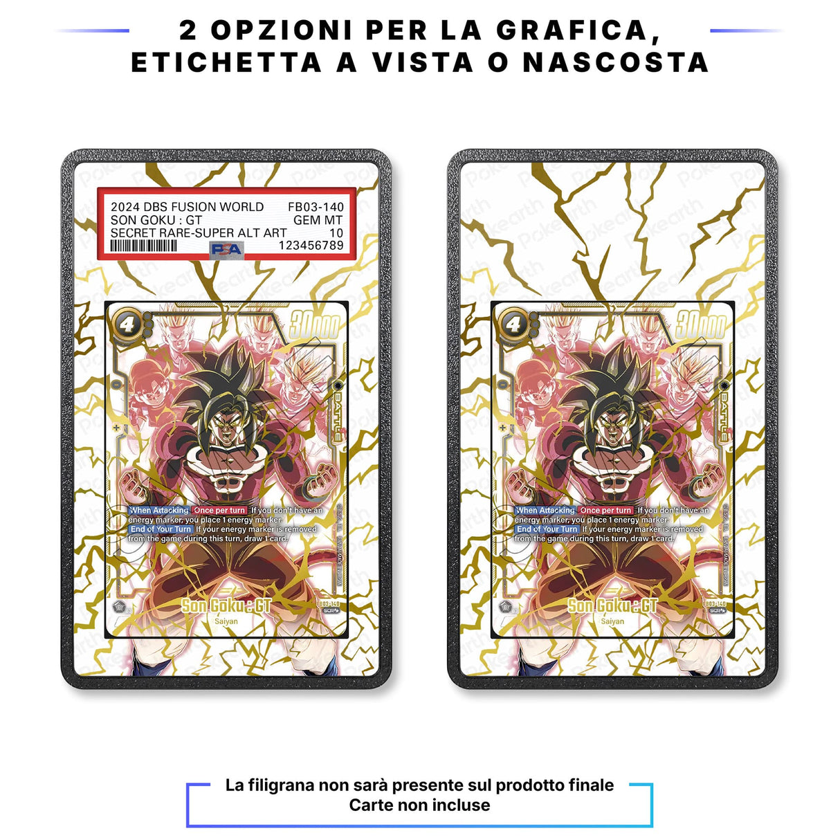 Son Goku : GT FB03-140 - Custodia con Artwork Esteso per Carte Gradate - Display Case Extended Artwork Pokearth