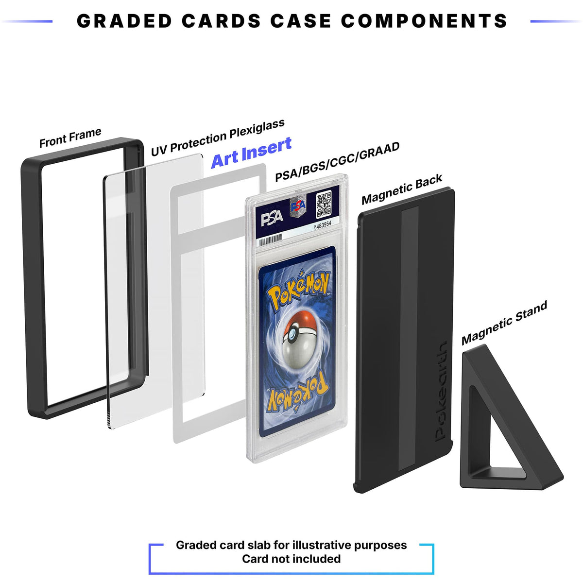 Graded Card Extended Artwork Display Case - Display Case Extended Artwork Pokearth