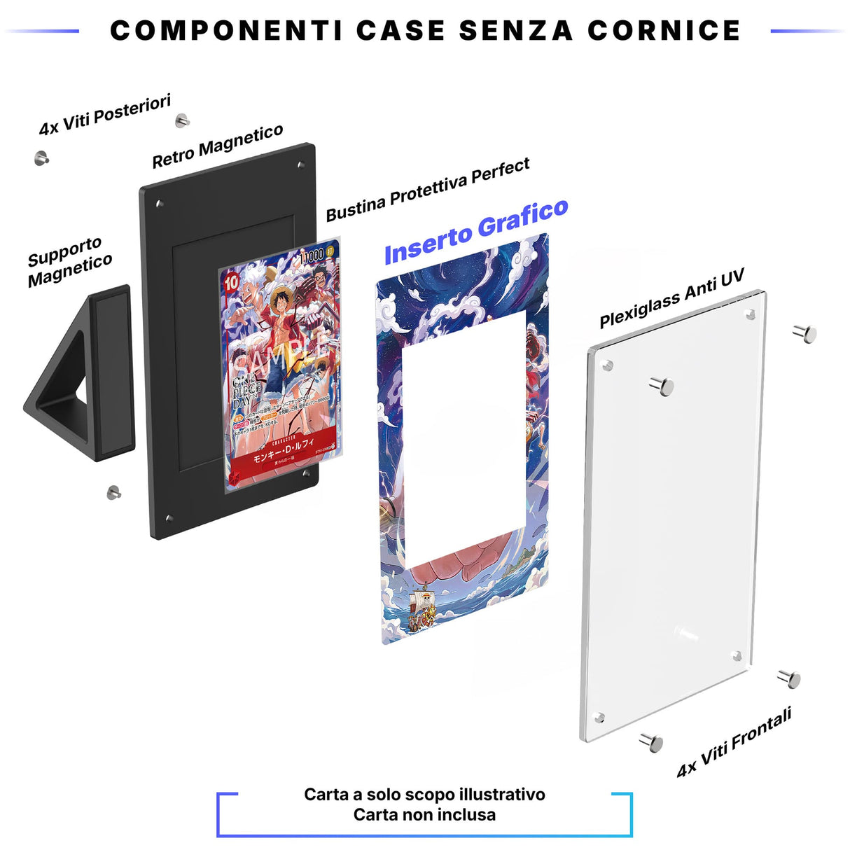 Monkey D. Luffy P-033 - Case con Artwork Esteso per Carte One Piece