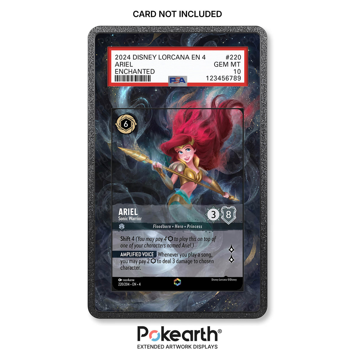 Ariel - Sonic Warrior 220/204 Enchanted - Graded Card Extended Artwork Display Case