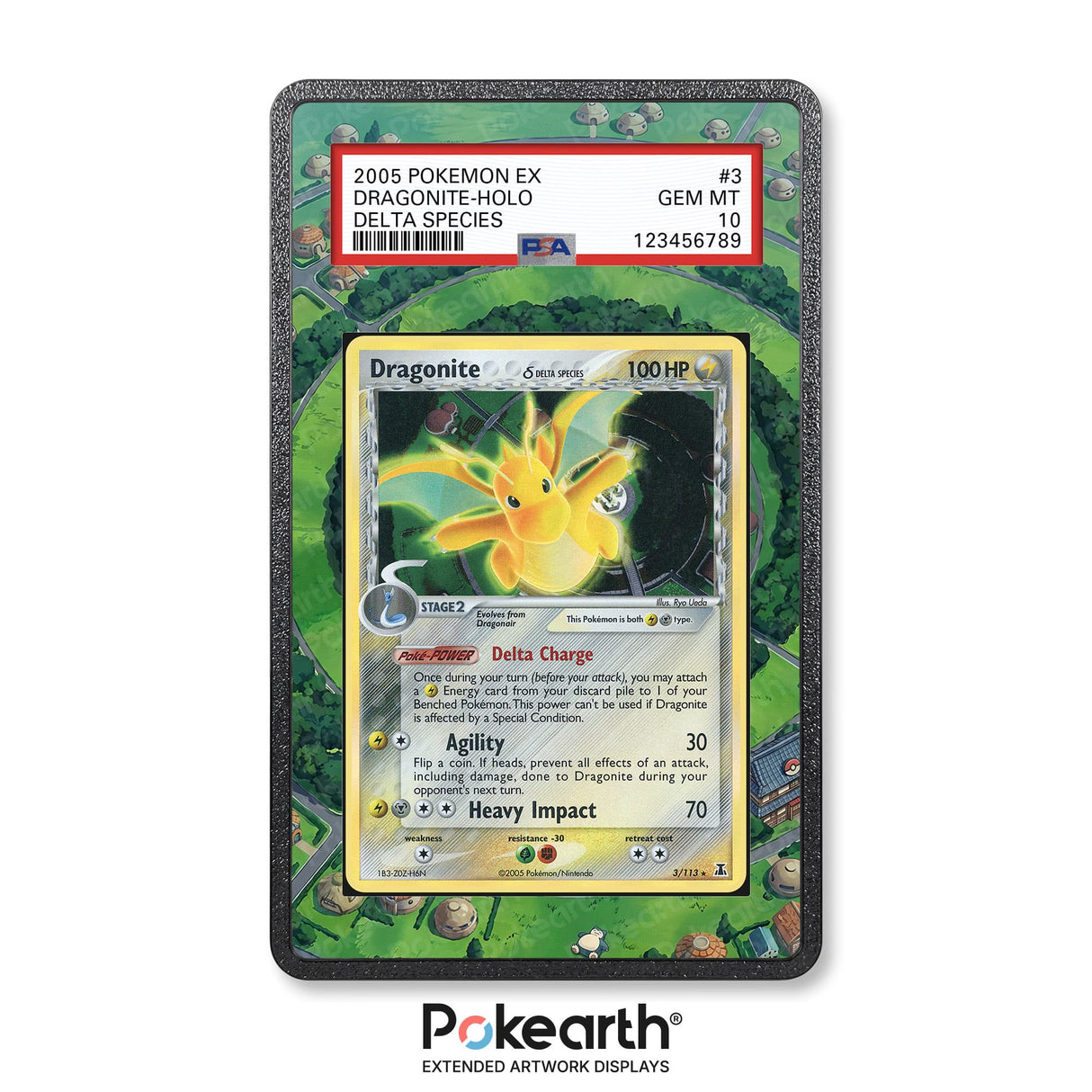 Dragonite Delta Species 3/113 - Graded Card Extended Artwork Display Case