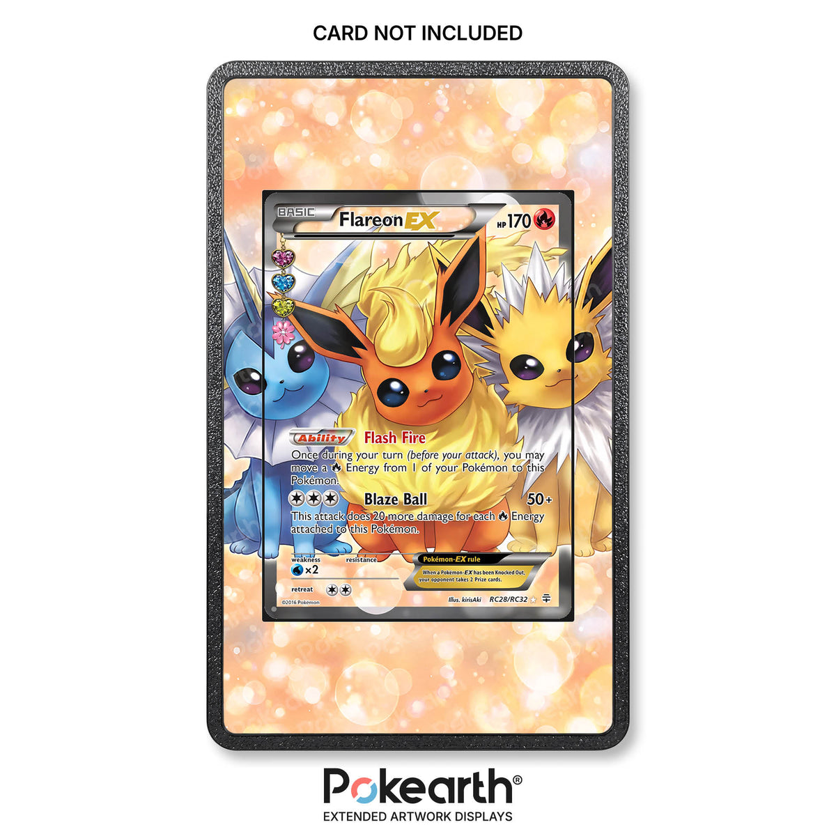 Flareon EX RC28/RC32 - Custodia con Artwork Esteso per Carte Pokémon
