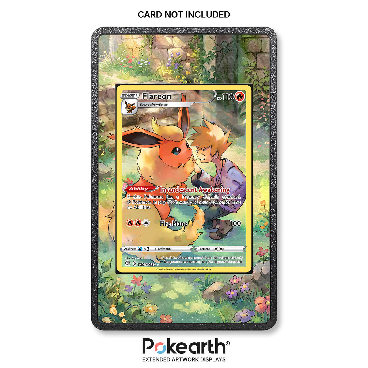 Flareon TG01/TG30 - Custodia con Artwork Esteso per Carte Pokémon