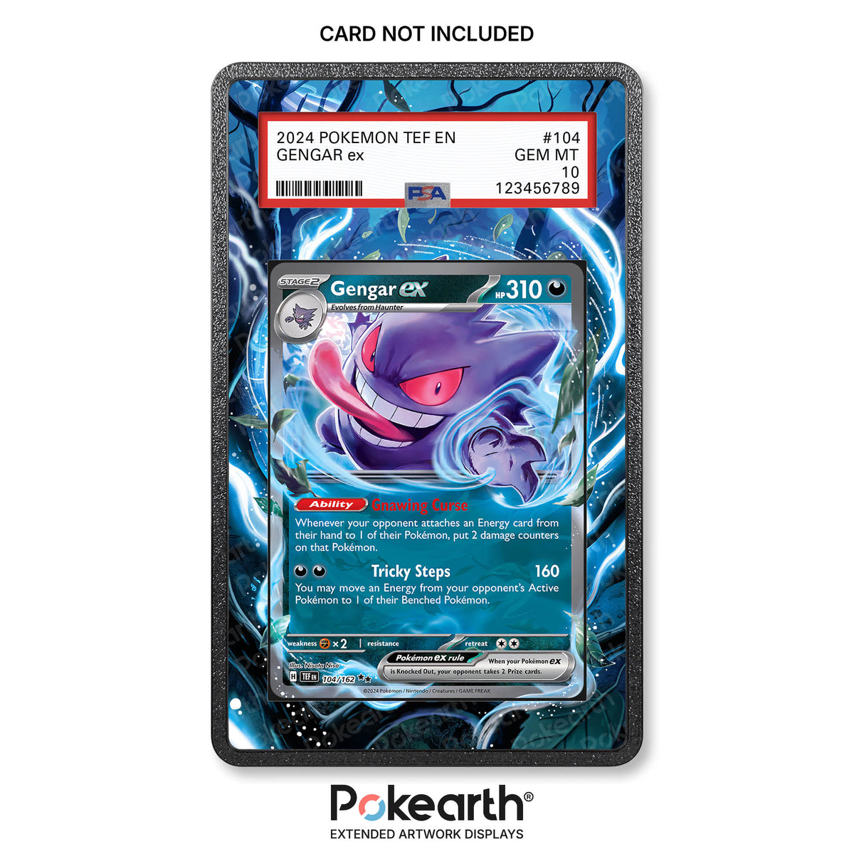 Gengar ex 104/162 - Graded Card Extended Artwork Display Case