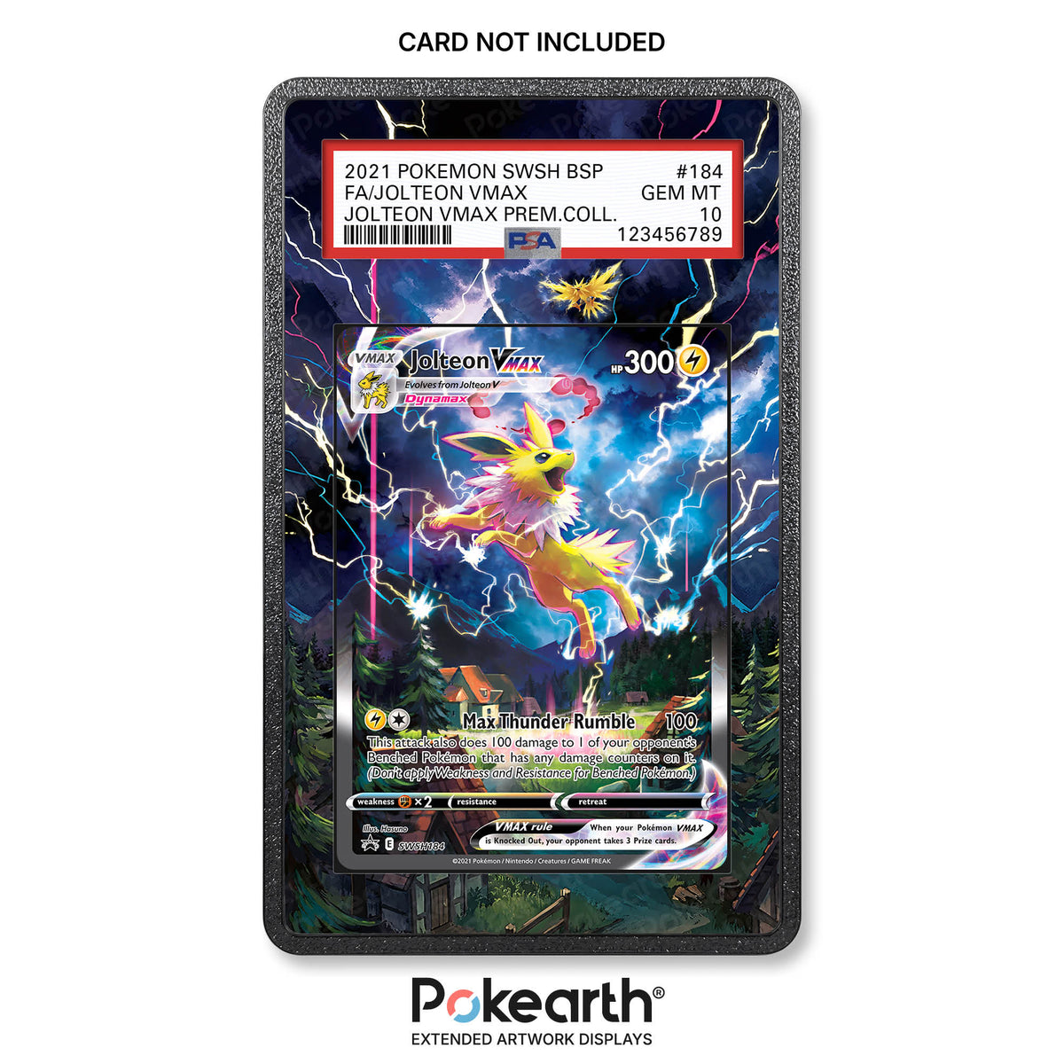 Jolteon VMAX SWSH 184 - Custodia con Artwork Esteso per Carte Gradate