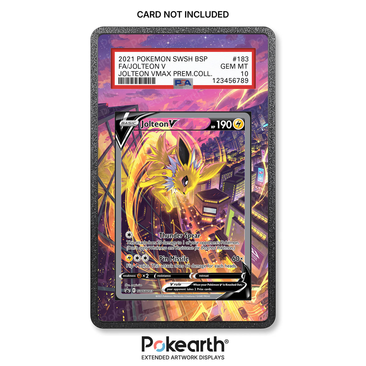 Jolteon V SWSH 183 - Custodia con Artwork Esteso per Carte Gradate