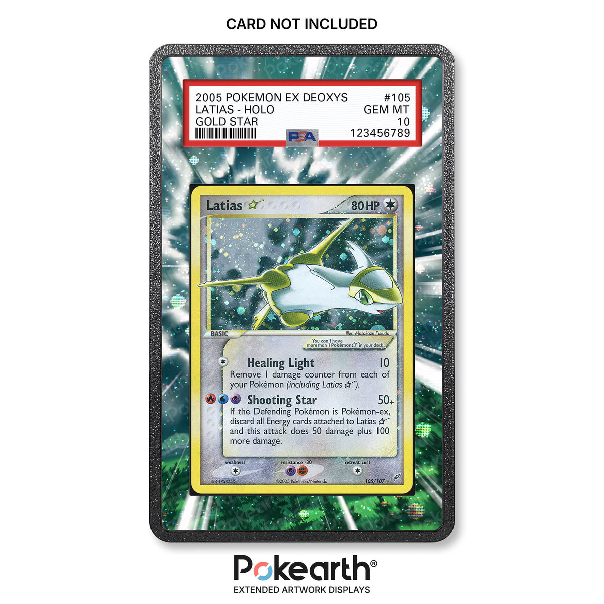 Latias Gold Star 105/107 - Graded Card Extended Artwork Display Case