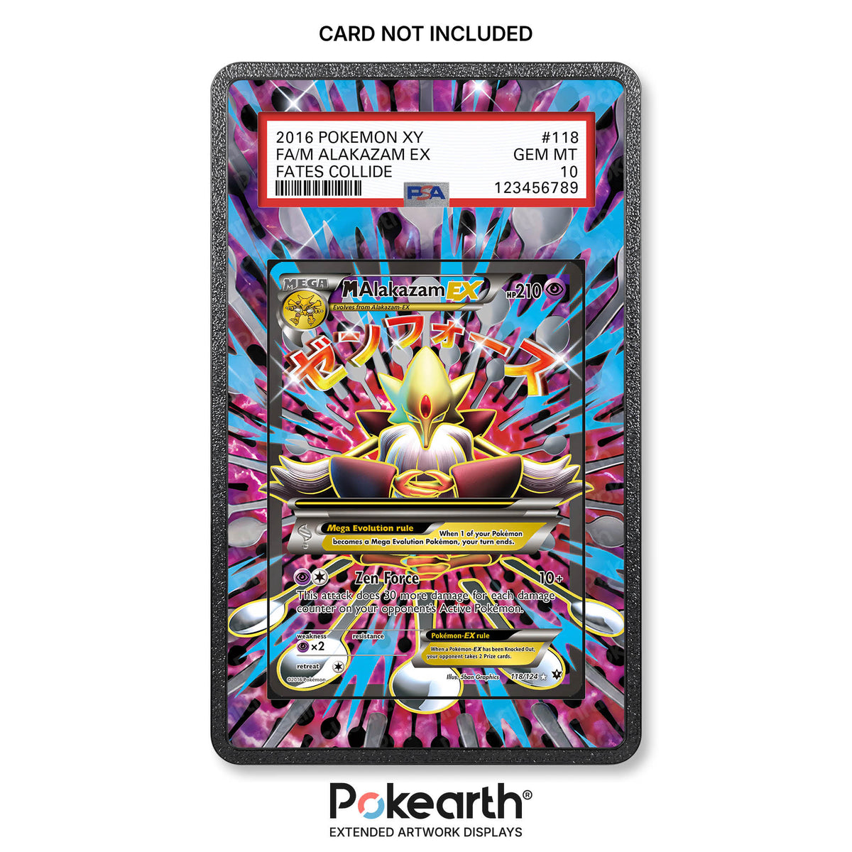M Alakazam EX 118/124 - Custodia con Artwork Esteso per Carte Gradate