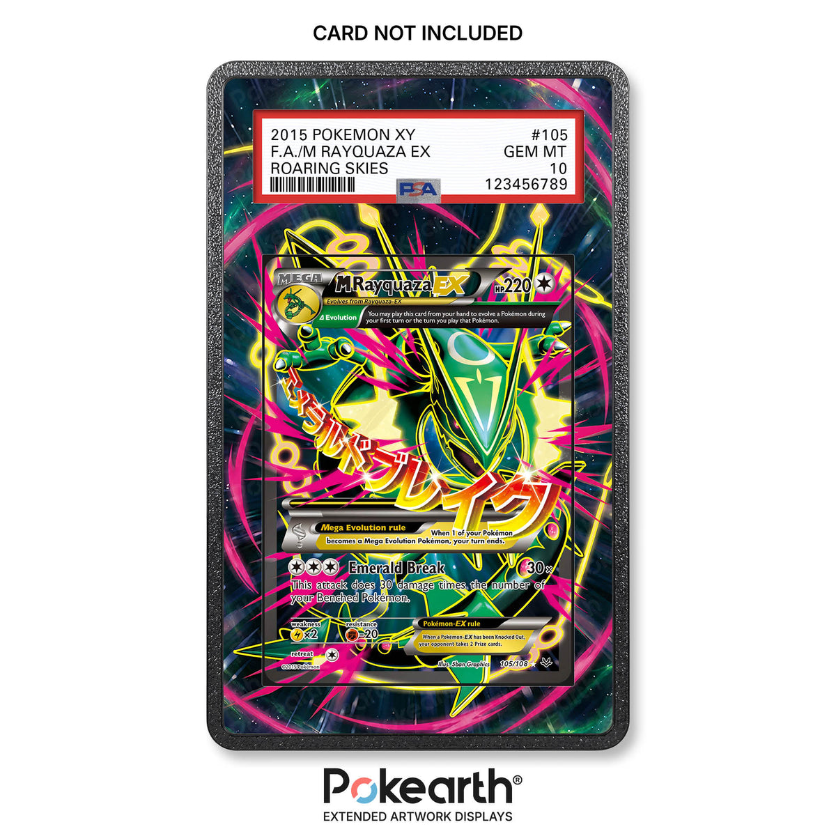 M Rayquaza EX 105/108 - Custodia con Artwork Esteso per Carte Gradate