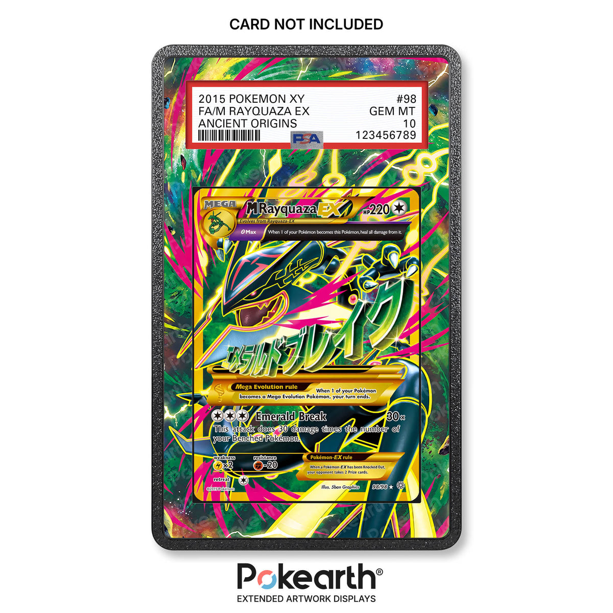 M Rayquaza EX 98/98 - Custodia con Artwork Esteso per Carte Gradate