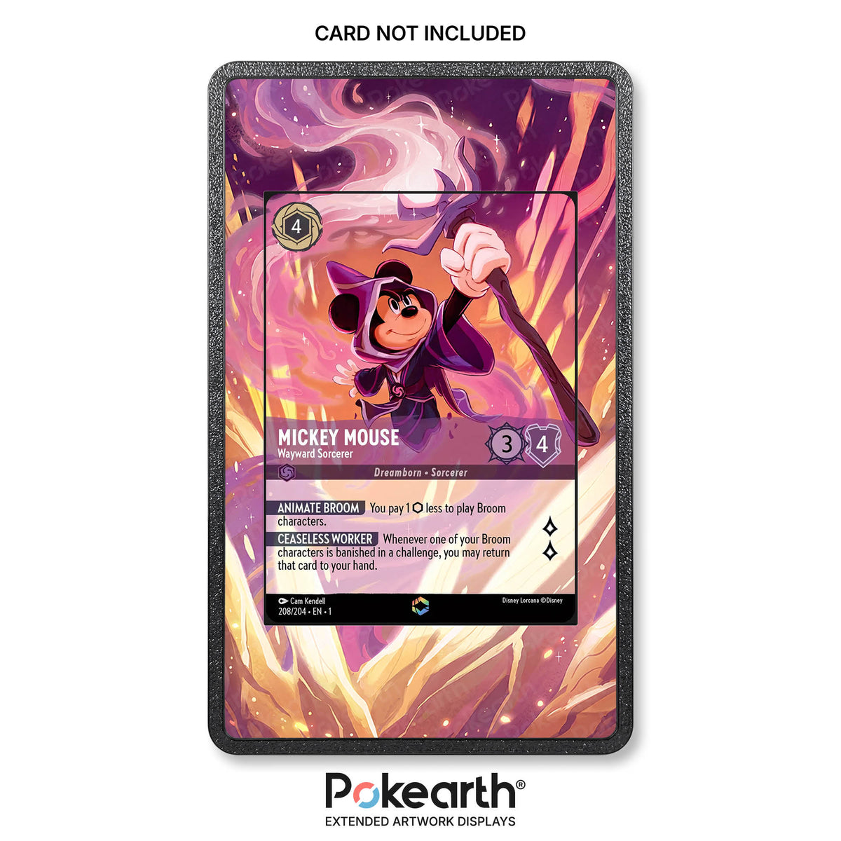 Mickey Mouse - Wayward Sorcerer 208/204 Enchanted - Custodia con Artwork Esteso per Carte Disney Lorcana
