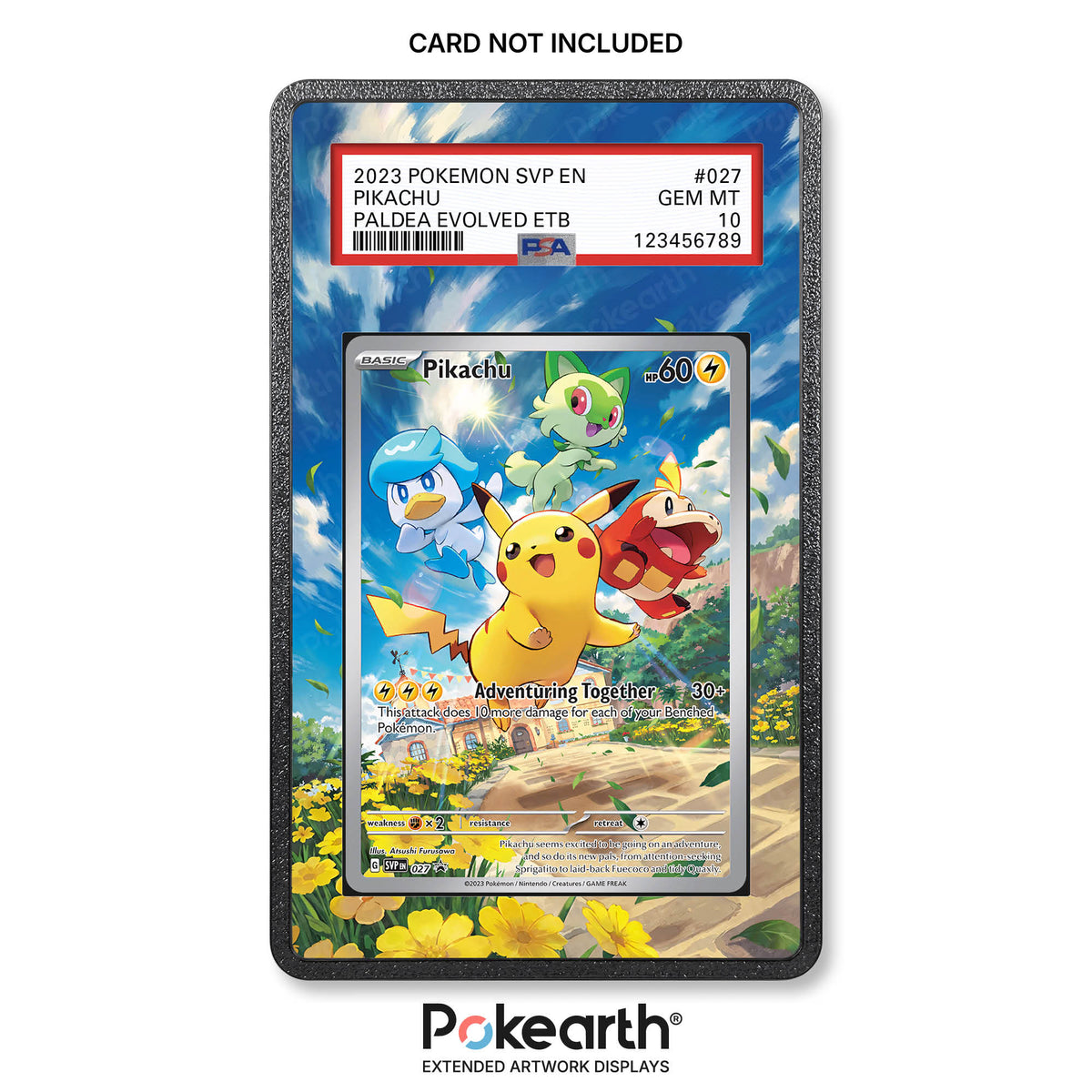 Pikachu SVP 027 - Custodia con Artwork Esteso per Carte Gradate