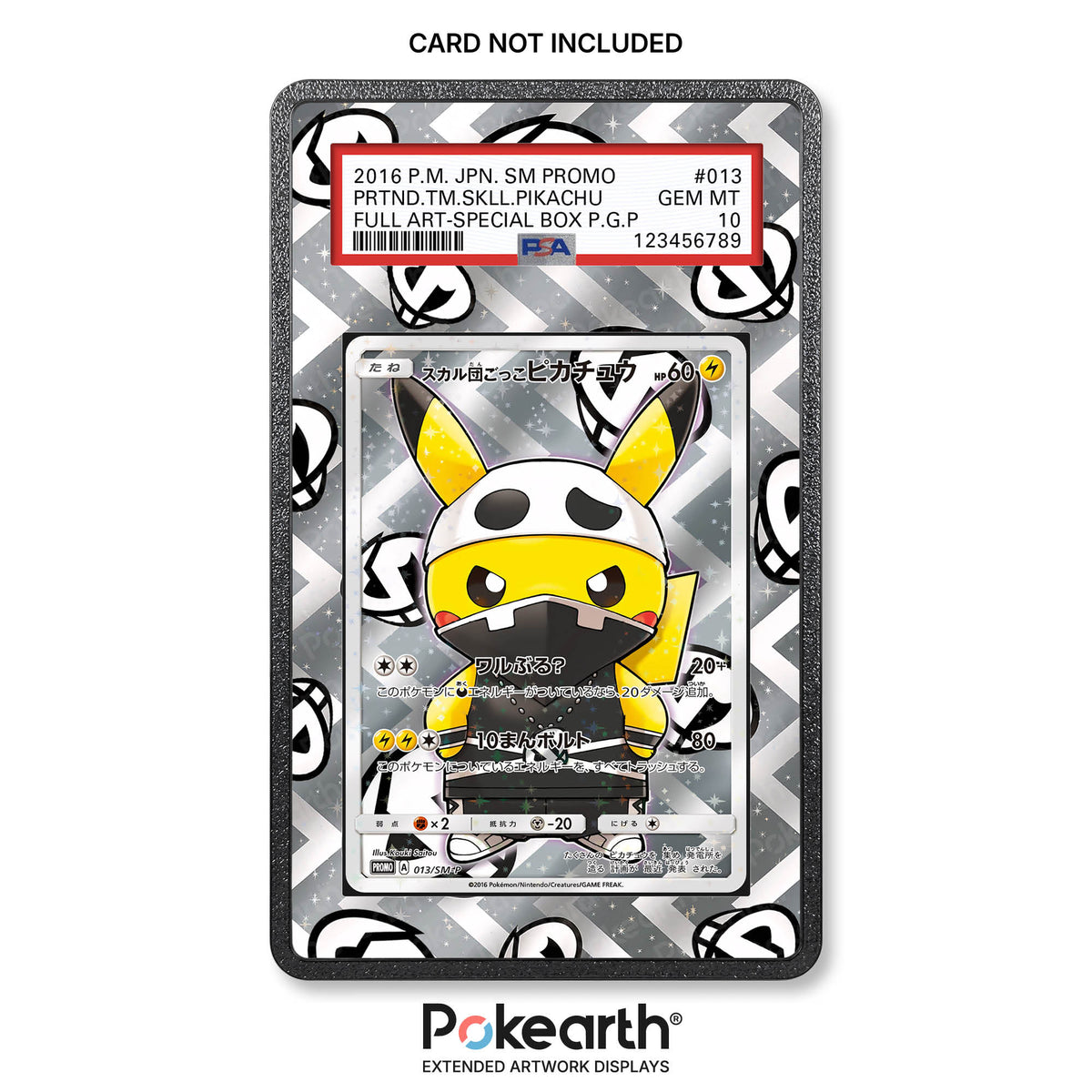 Pretend Team Skull Pikachu 013/SM-P – Case mit erweitertem Artwork für bewertete Karten