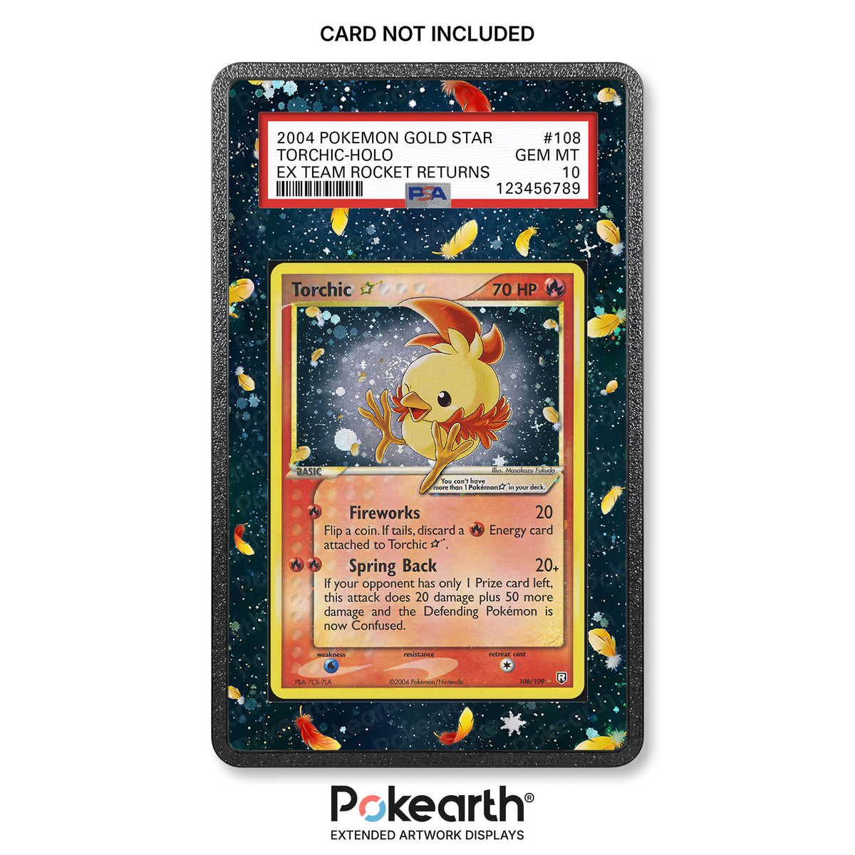 Torchic Gold Star 108/109 - Custodia con Artwork Esteso per Carte Gradate