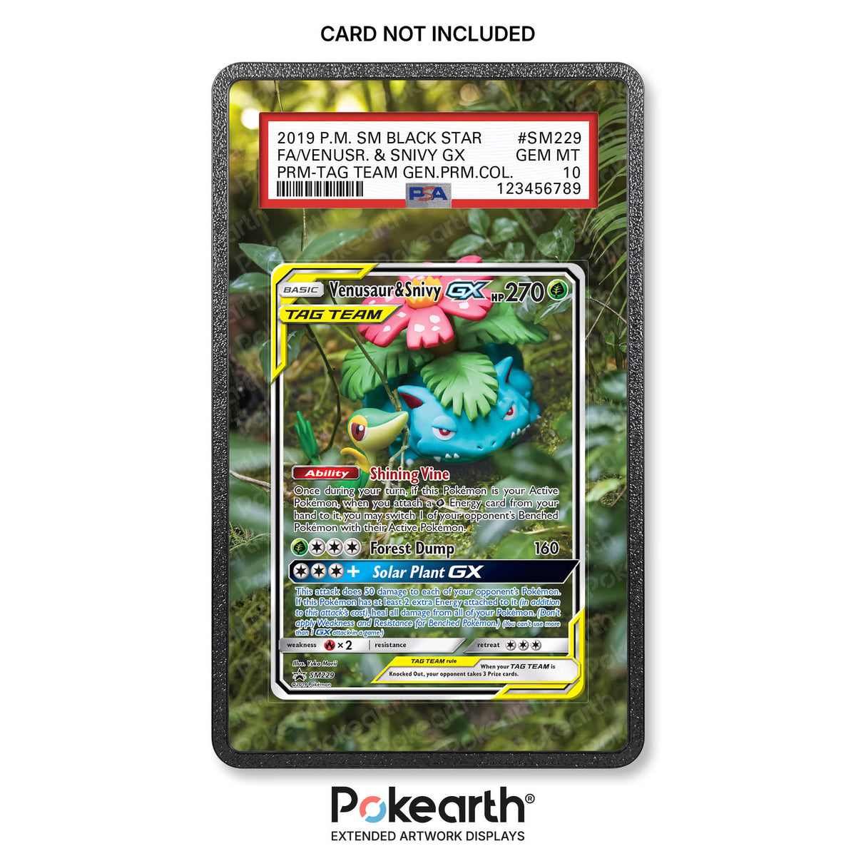 Venusaur & Snivy GX SM229 - Custodia con Artwork Esteso per Carte Gradate