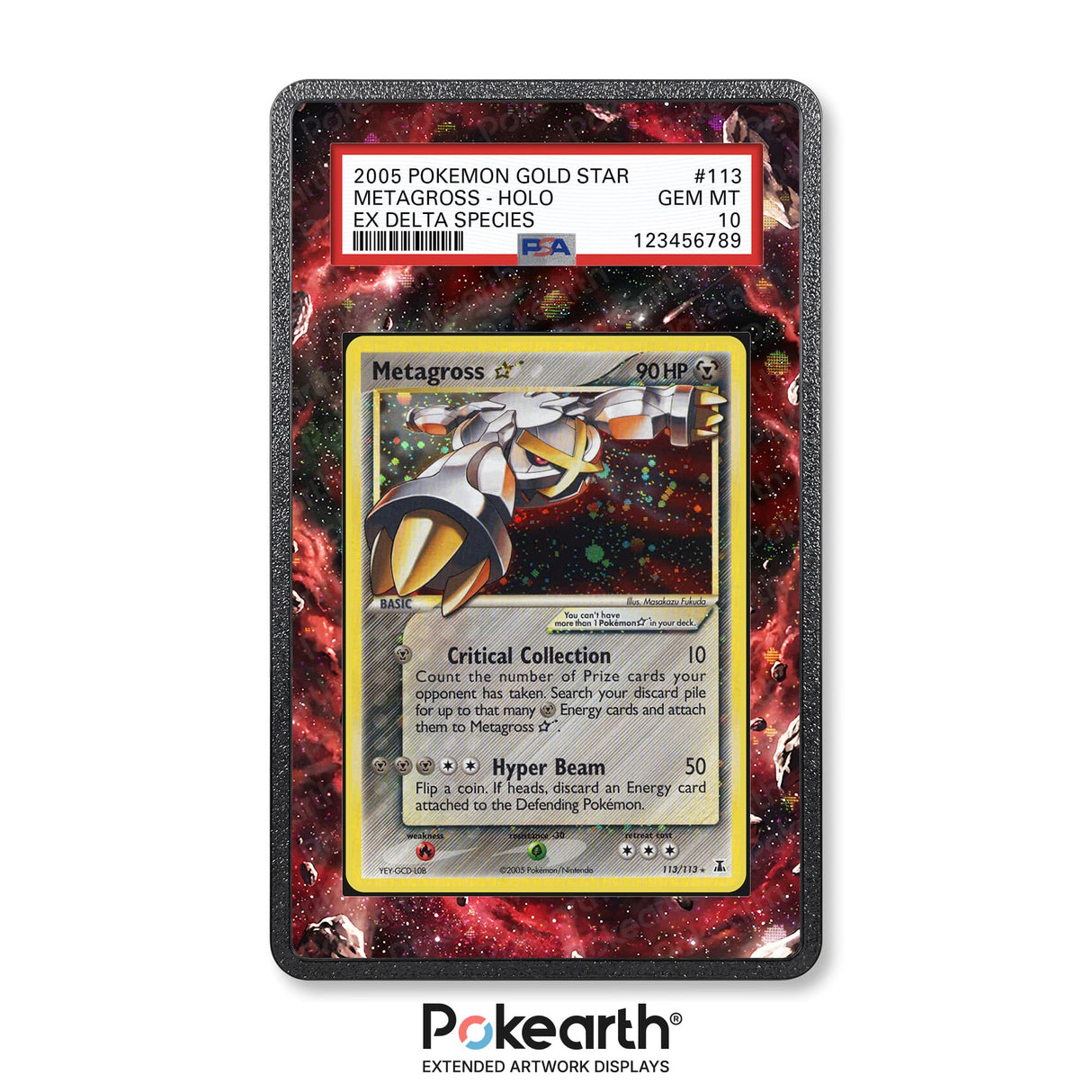 Metagross 113/113 Gold Star - Custodia con Artwork Esteso per Carte Gradate