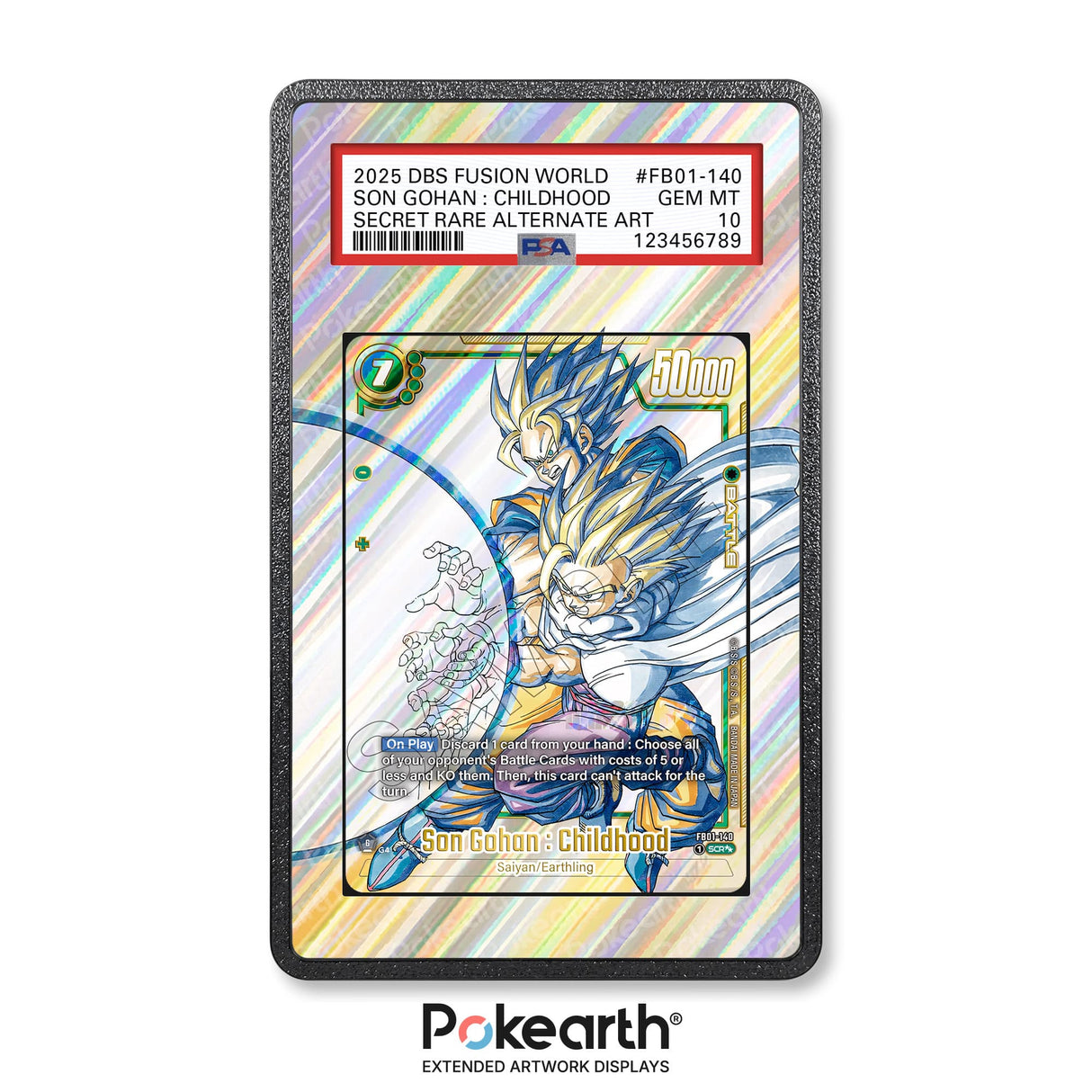 Son Gohan : Childhood FB01-140 - Graded Card Extended Artwork Display Case - Display Case Extended Artwork Pokearth