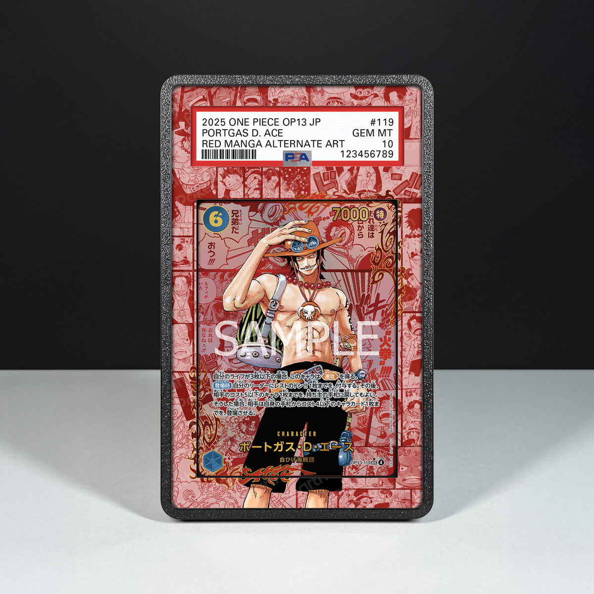 Portgas D. Ace Red Manga OP13-119 - Hülle mit erweitertem Artwork für bewertete Karten