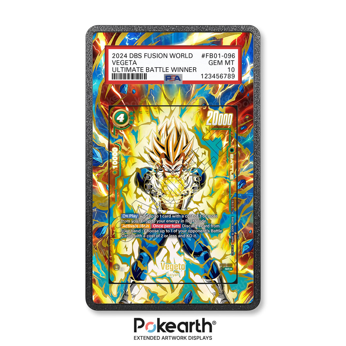 Vegeta FB01-096 - Graded Card Extended Artwork Display Case - Display Case Extended Artwork Pokearth