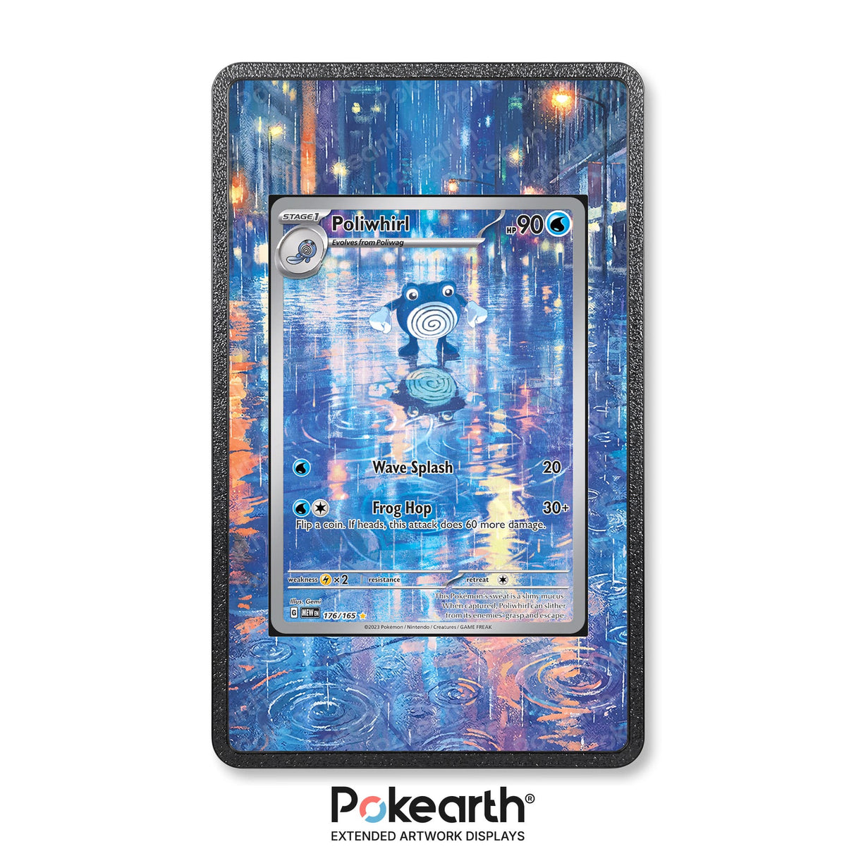 Poliwhirl 176/165 - Custodia con Artwork Esteso per Carte Pokémon - Display Case Extended Artwork Pokearth