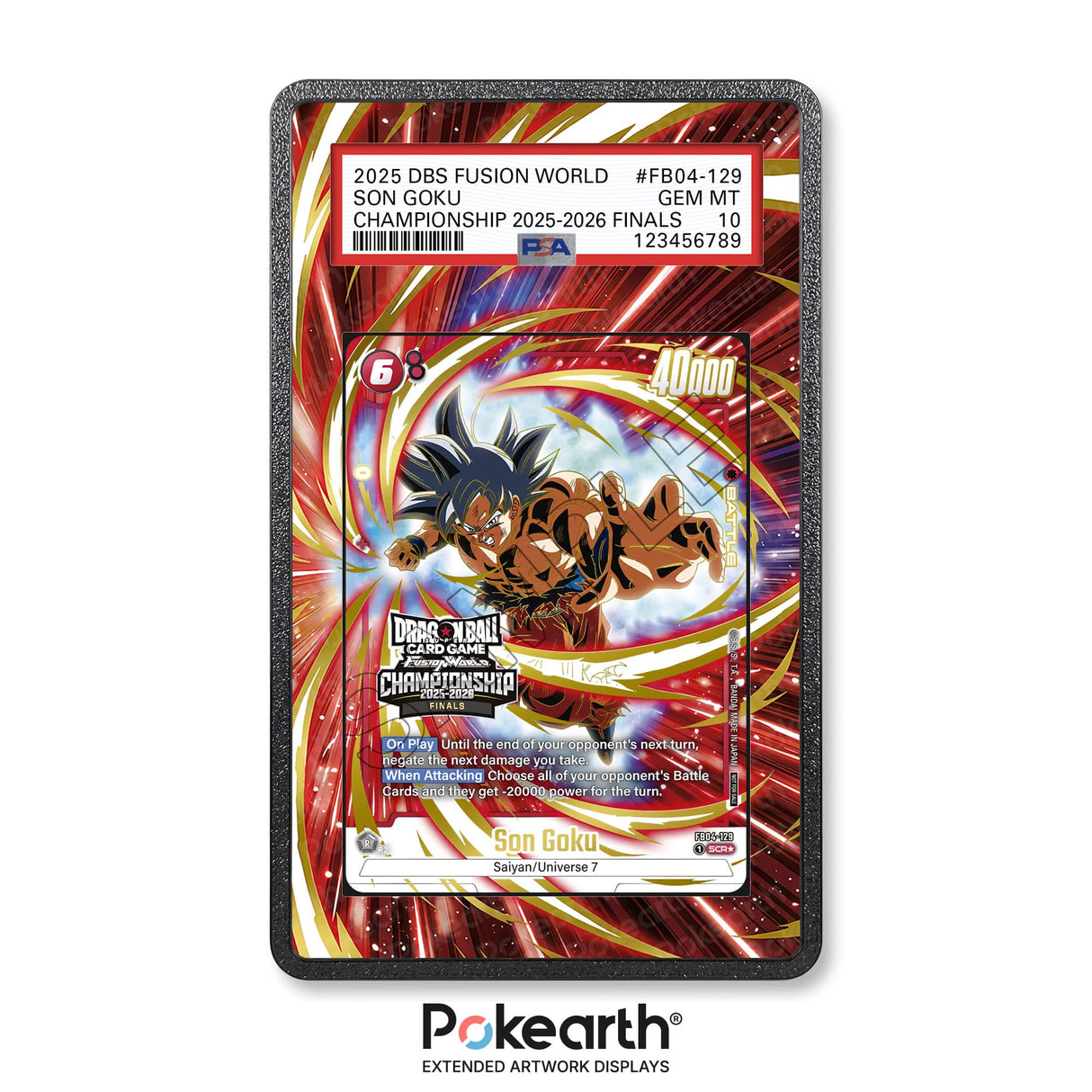 Son Goku FB04-129 - Graded Card Extended Artwork Display Case - Display Case Extended Artwork Pokearth