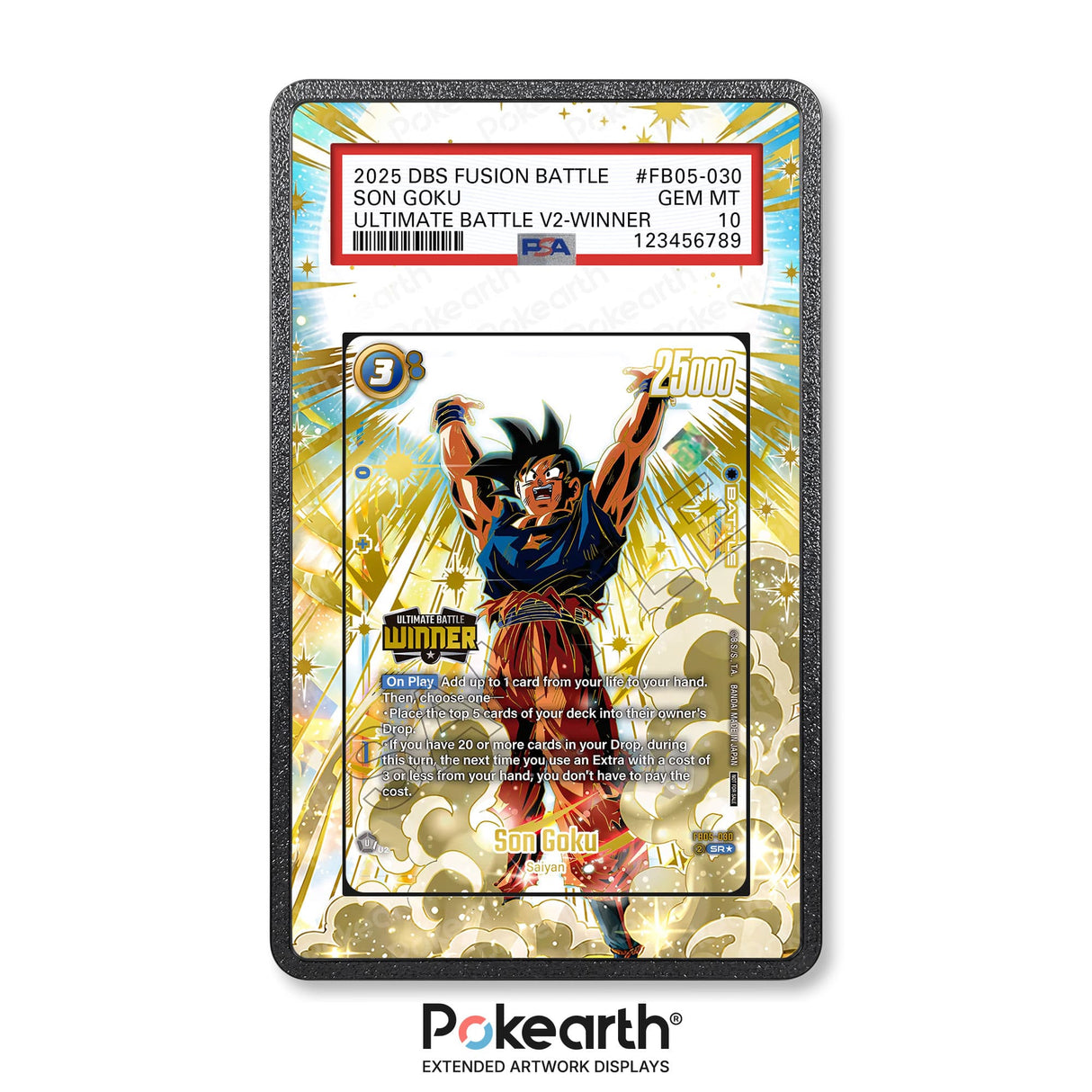 Son Goku FB05-030 - Graded Card Extended Artwork Display Case - Display Case Extended Artwork Pokearth