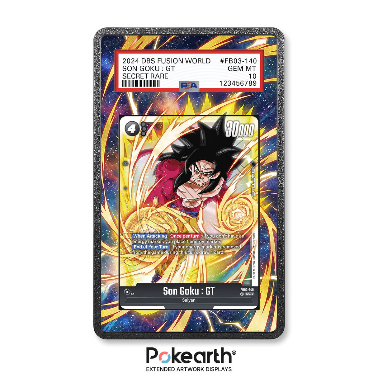 Son Goku FB03-140 - Graded Card Extended Artwork Display Case - Display Case Extended Artwork Pokearth