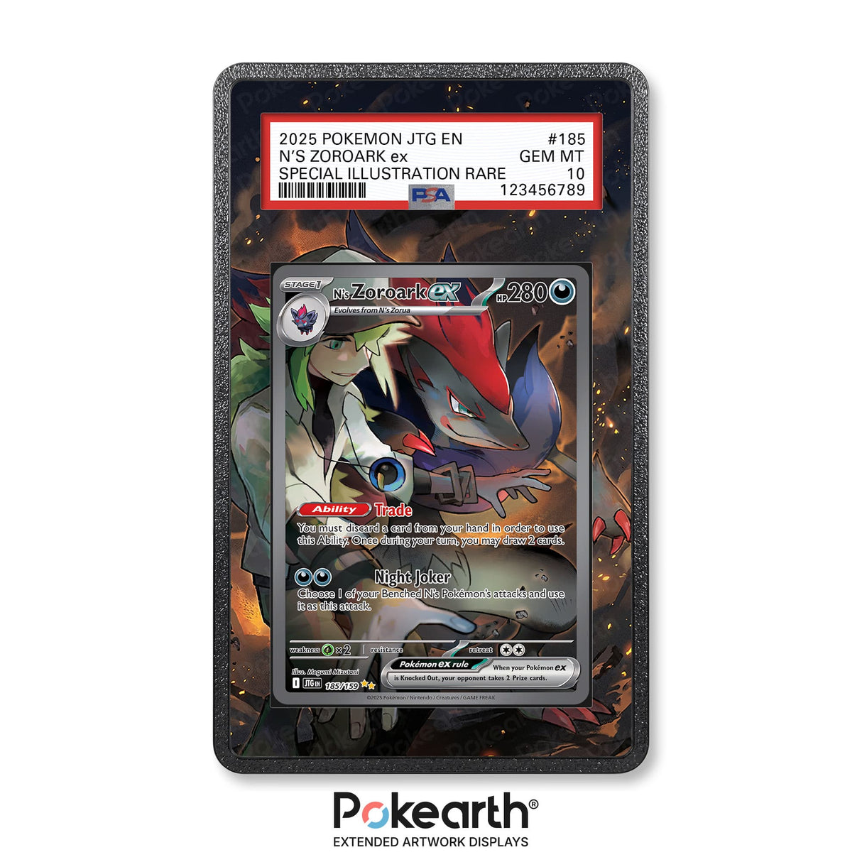 Zoroark ex di N 185/159 - Case con Artwork Esteso per Carte Gradate