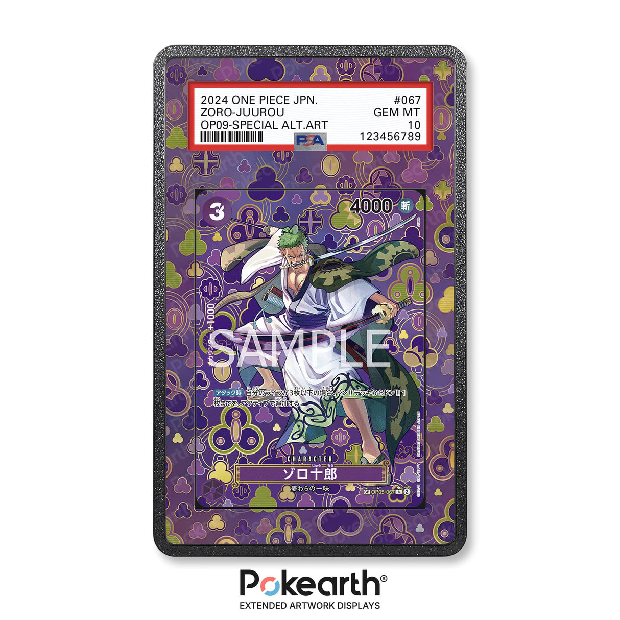 Zoro-Juurou OP05-067 - Graded Card Extended Artwork Display Case - Display Case Extended Artwork Pokearth
