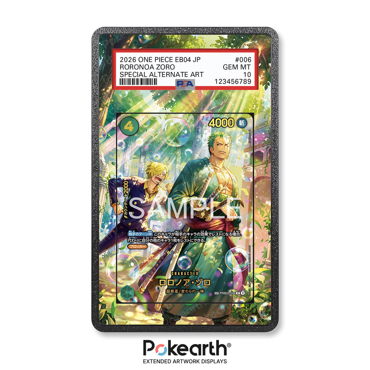 Roronoa Zoro PRB02-006 - Graded Card Extended Artwork Display Case - Display Case Extended Artwork Pokearth