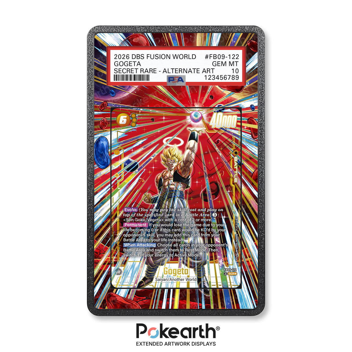 Gogeta FB09-122 - Graded Card Extended Artwork Display Case - Display Case Extended Artwork Pokearth