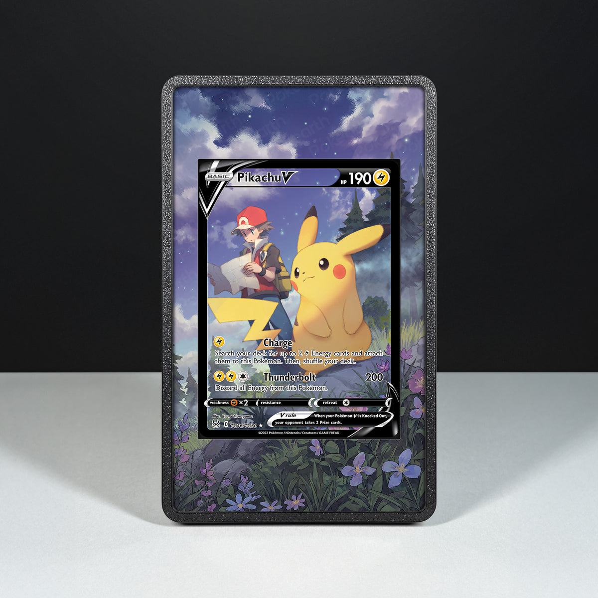 Pikachu V TG16/TG30 - Hülle mit erweitertem Artwork für Pokémon-Karten