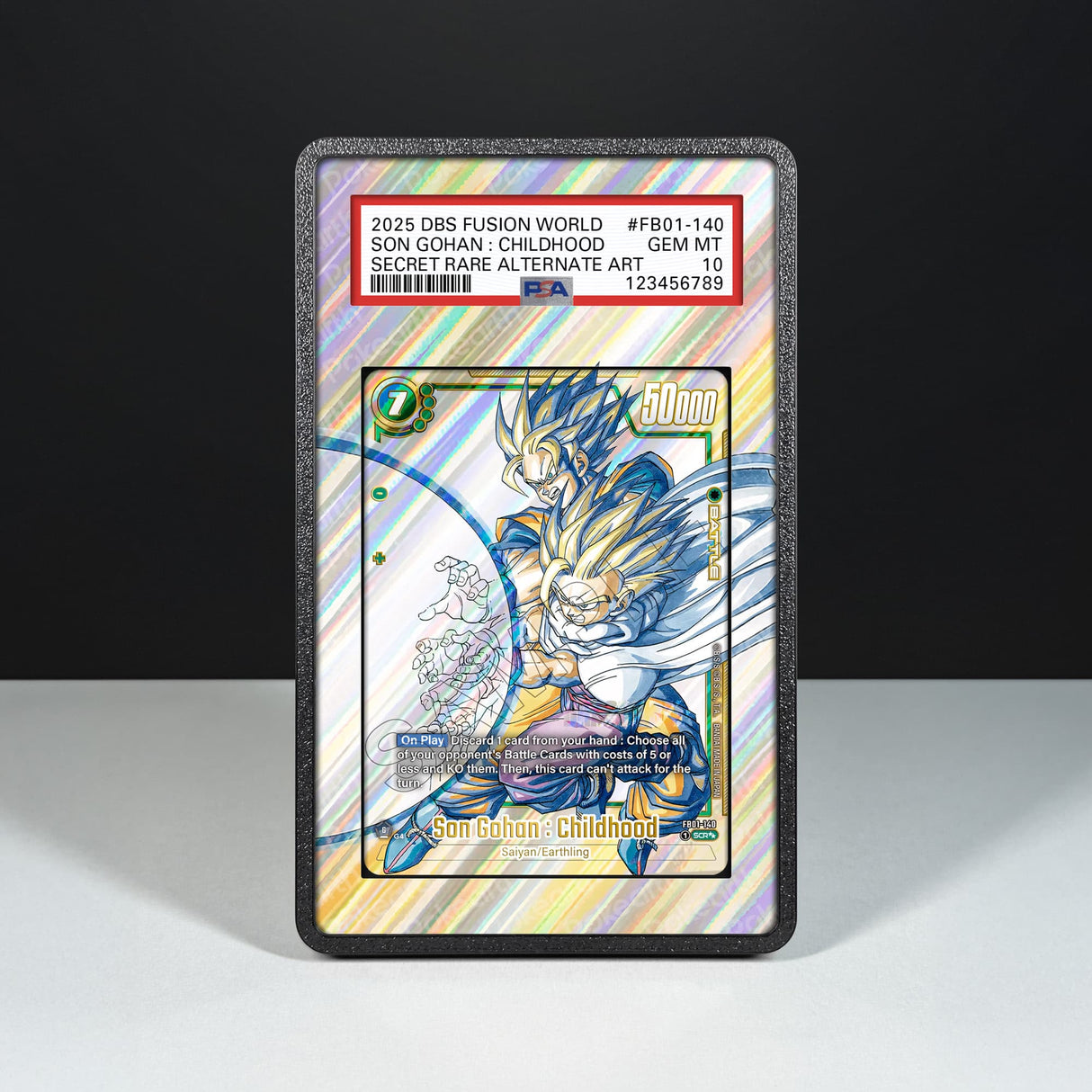 Son Gohan : Childhood FB01-140 - Graded Card Extended Artwork Display Case - Display Case Extended Artwork Pokearth