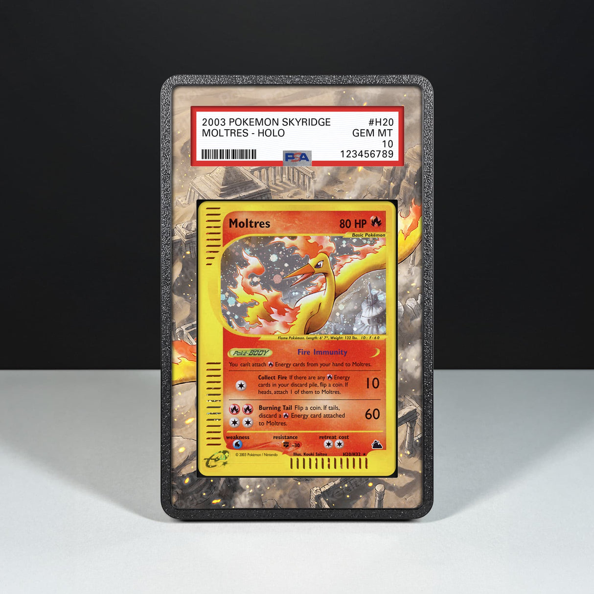Moltres H20/H32 - Case con Artwork Esteso per Carte Gradate