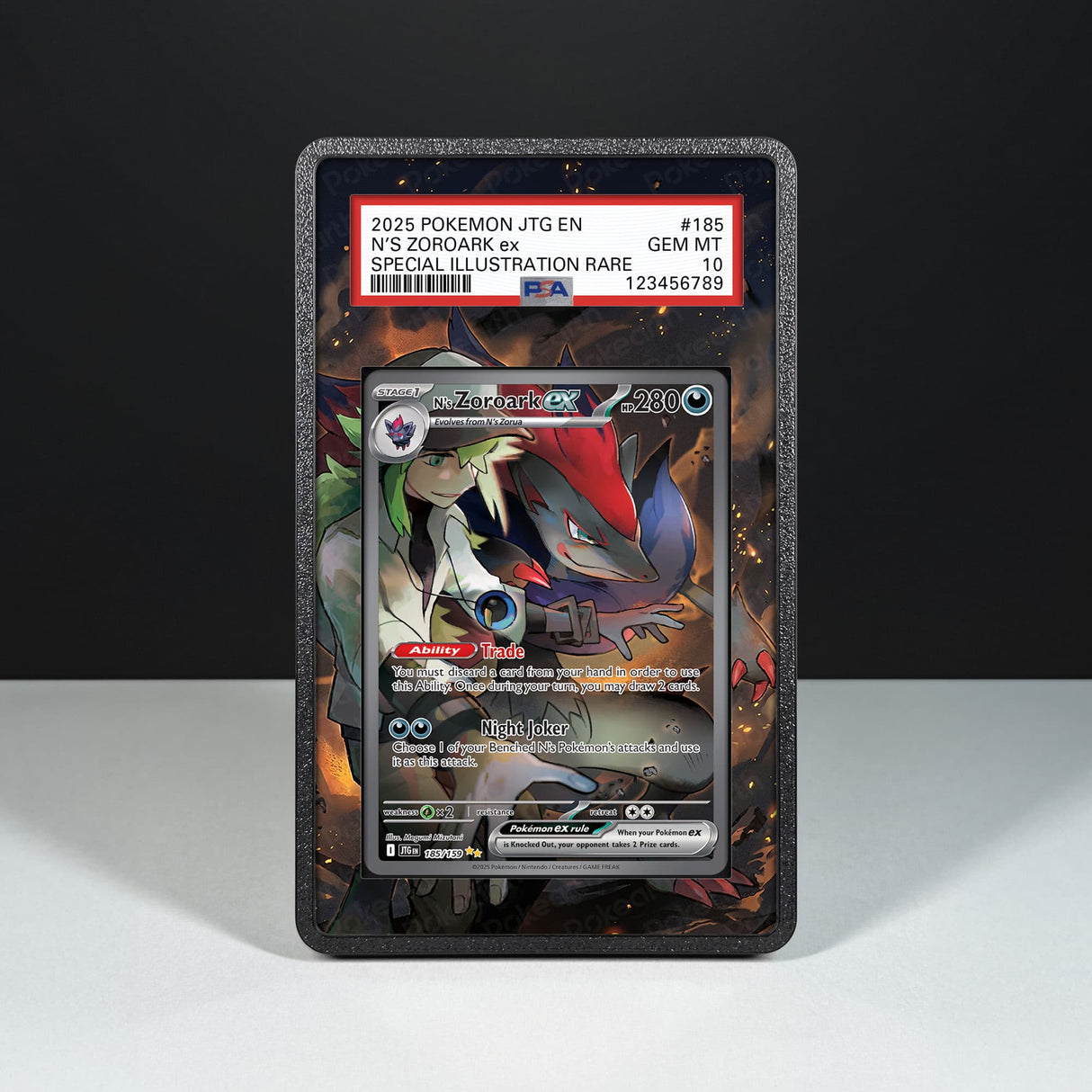 Zoroark ex di N 185/159 - Case con Artwork Esteso per Carte Gradate