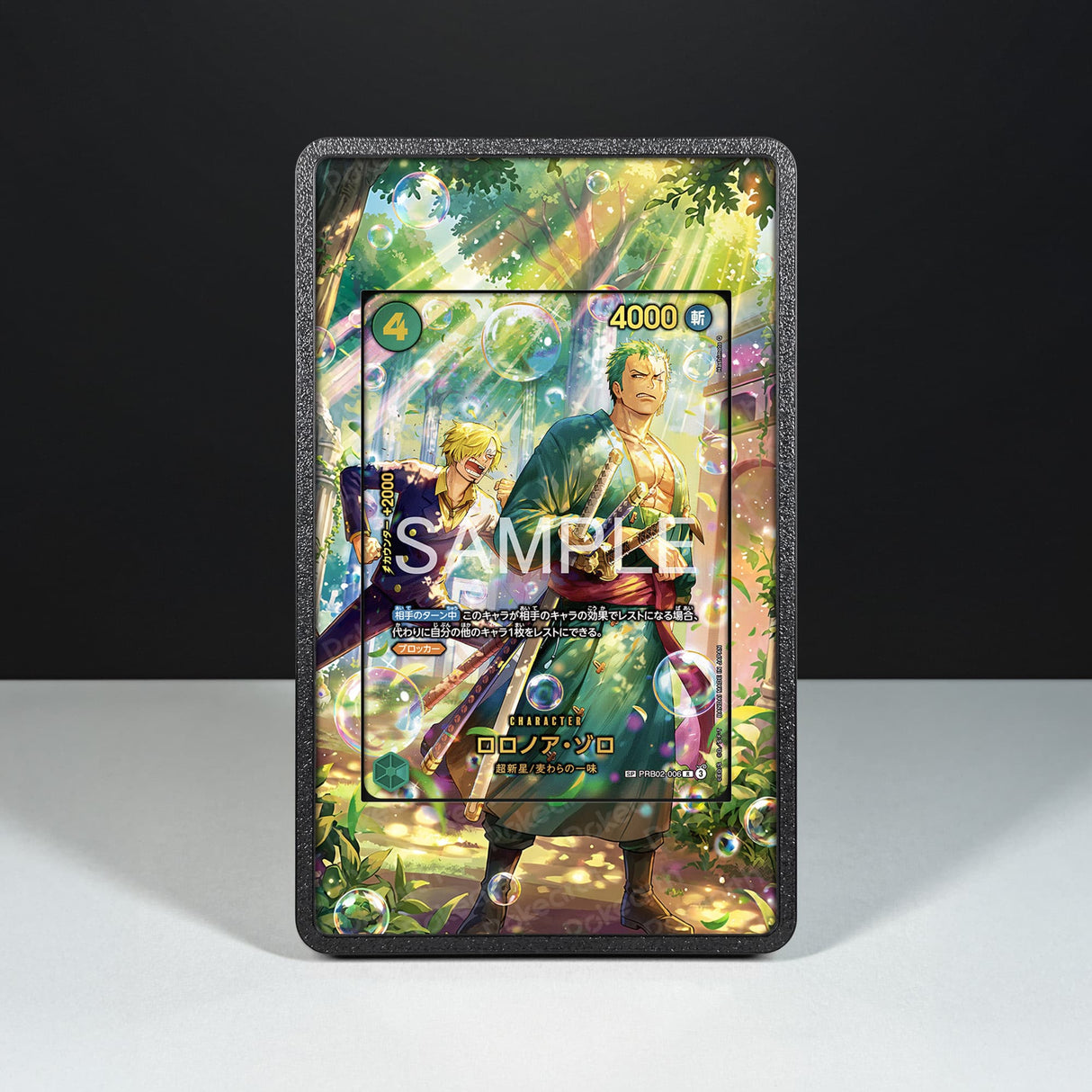 Roronoa Zoro PRB02-006 - Custodia con Artwork Esteso per Carte One Piece - Display Case Extended Artwork Pokearth