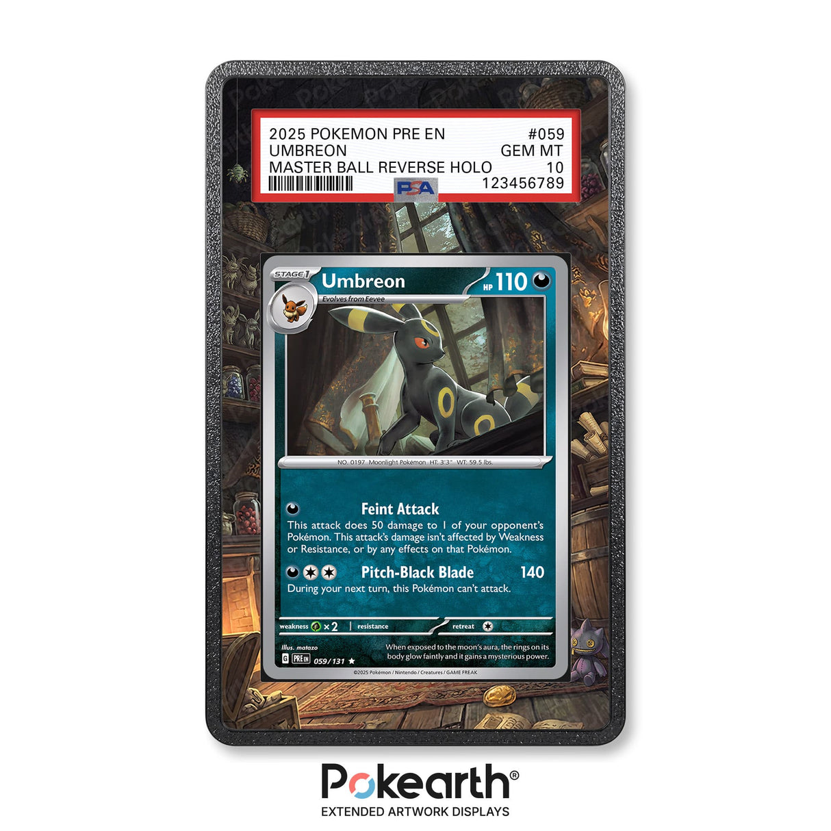 Umbreon 059/131 - Graded Card Extended Artwork Display Case - Display Case Extended Artwork Pokearth