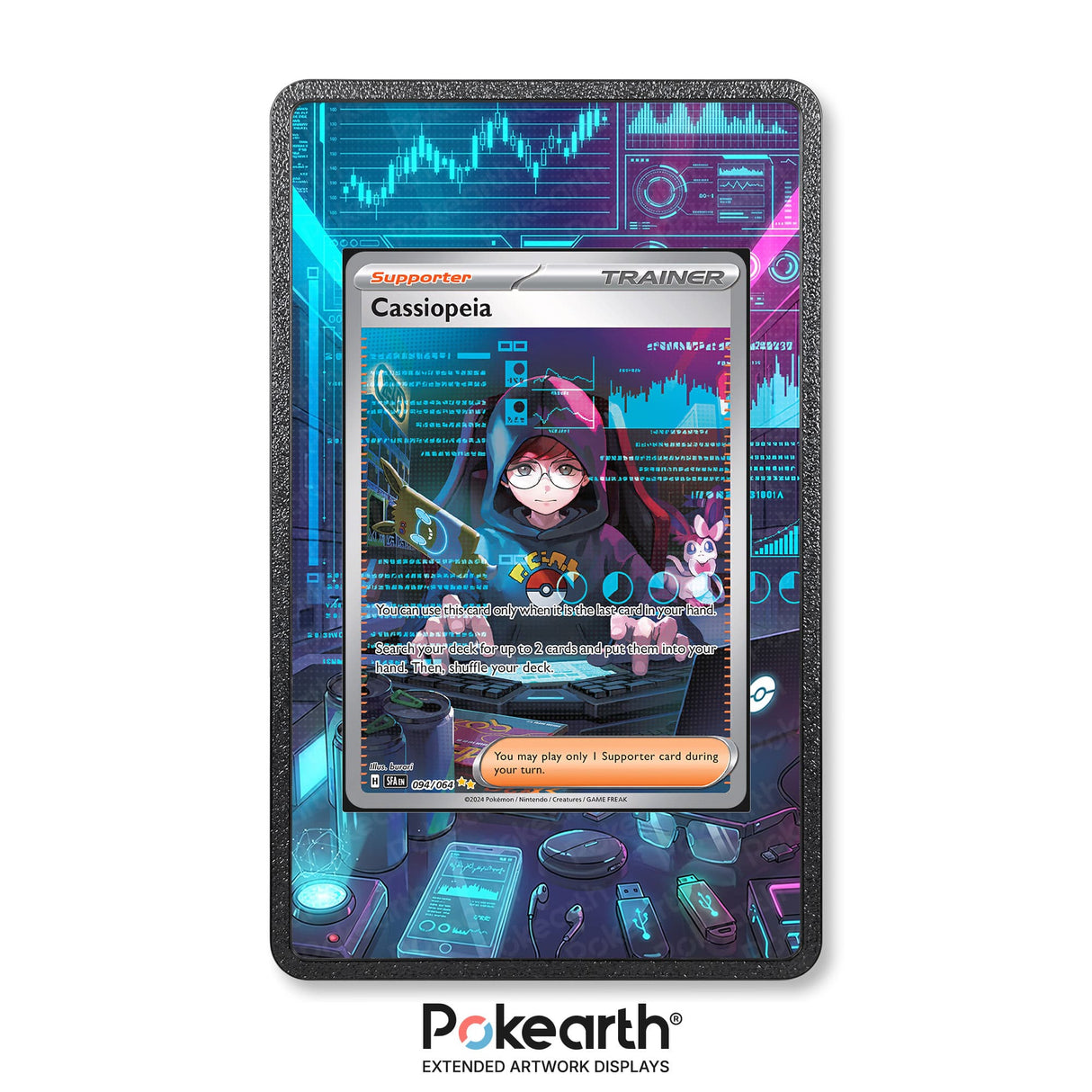 Cassiopea 094/064 - Custodia con Artwork Esteso per Carte Pokémon - Display Case Extended Artwork Pokearth