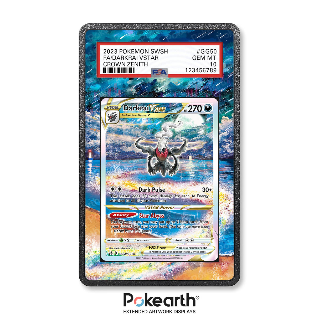 Darkrai VSTAR GG50/GG70 - Graded Card Extended Artwork Display Case - Display Case Extended Artwork Pokearth