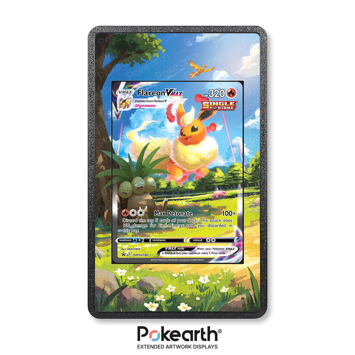 Flareon VMAX SWSH 180 - Custodia con Artwork Esteso per Carte Pokémon - Display Case Extended Artwork Pokearth