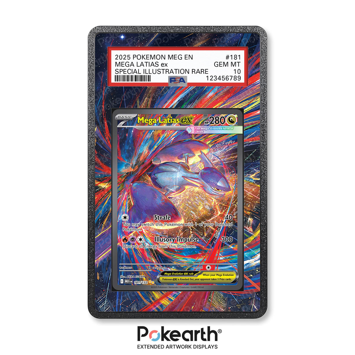 Mega Latias ex 181/132 - Graded Card Extended Artwork Display Case - Display Case Extended Artwork Pokearth