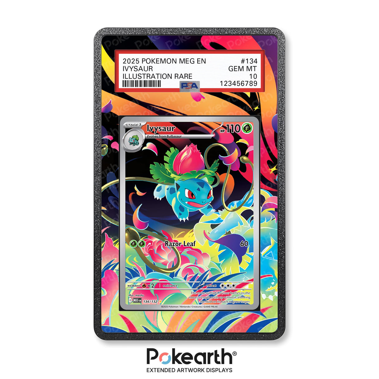 Ivysaur 134/132 - Graded Card Extended Artwork Display Case - Display Case Extended Artwork Pokearth