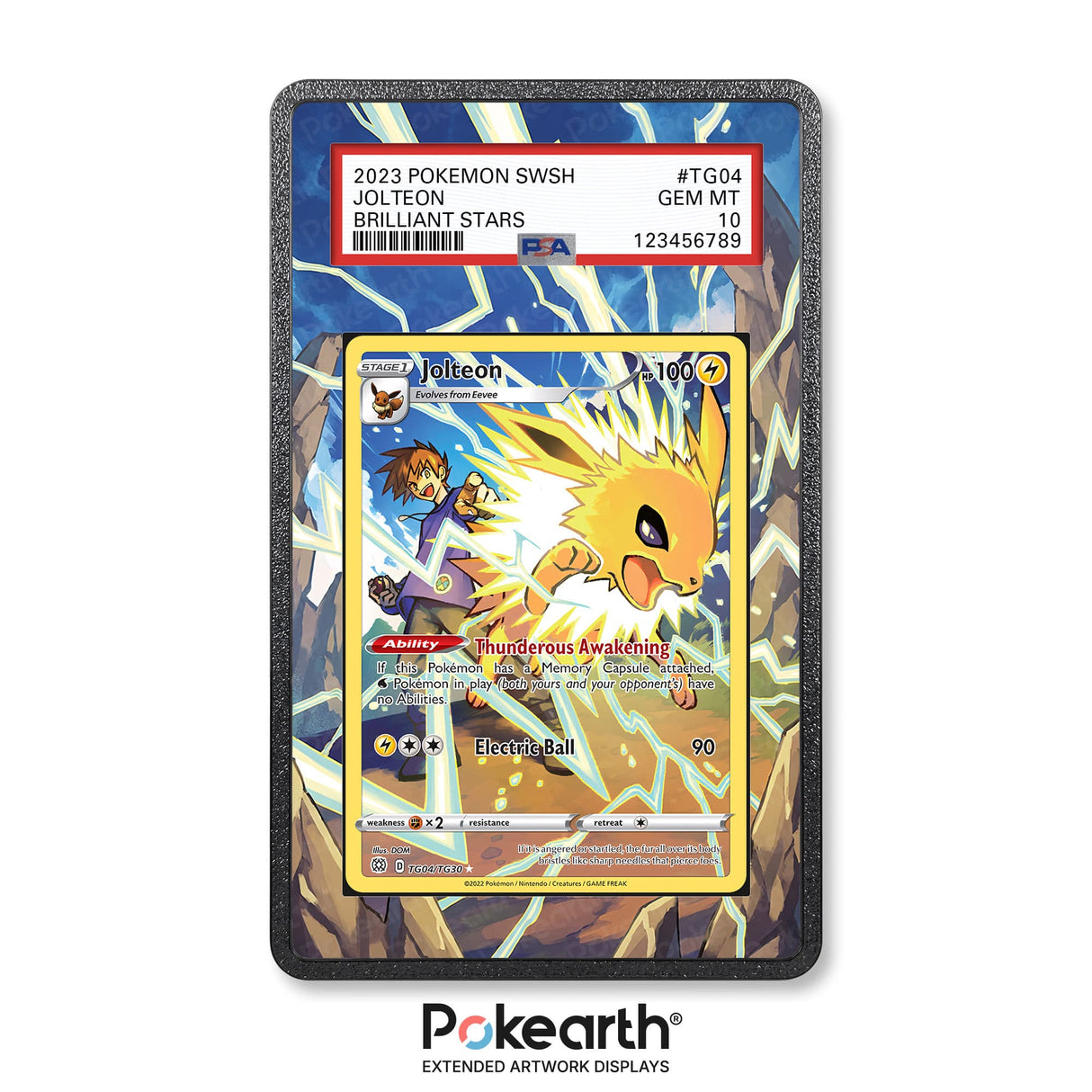Jolteon TG04/TG30 - Graded Card Extended Artwork Display Case - Display Case Extended Artwork Pokearth