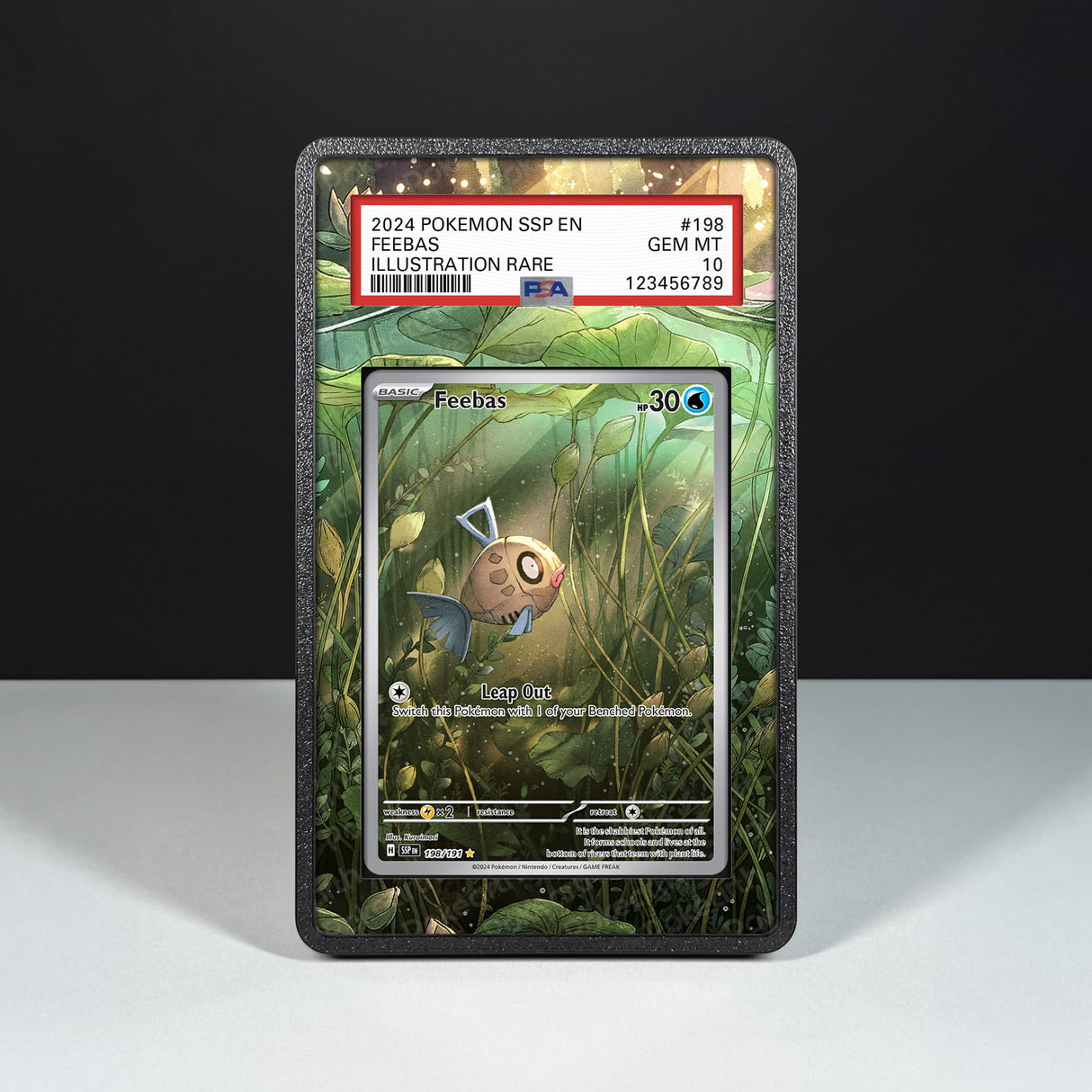 Feebas 198/191 - Graded Card Extended Artwork Display Case - Display Case Extended Artwork Pokearth