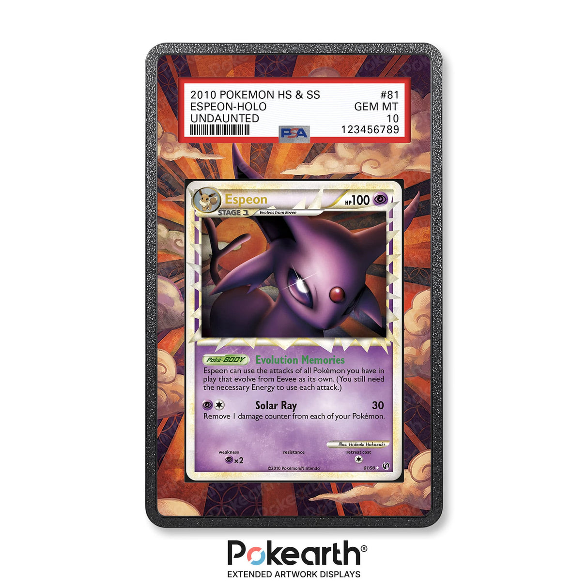 Espeon 81/90 - Graded Card Extended Artwork Display Case - Display Case Extended Artwork Pokearth