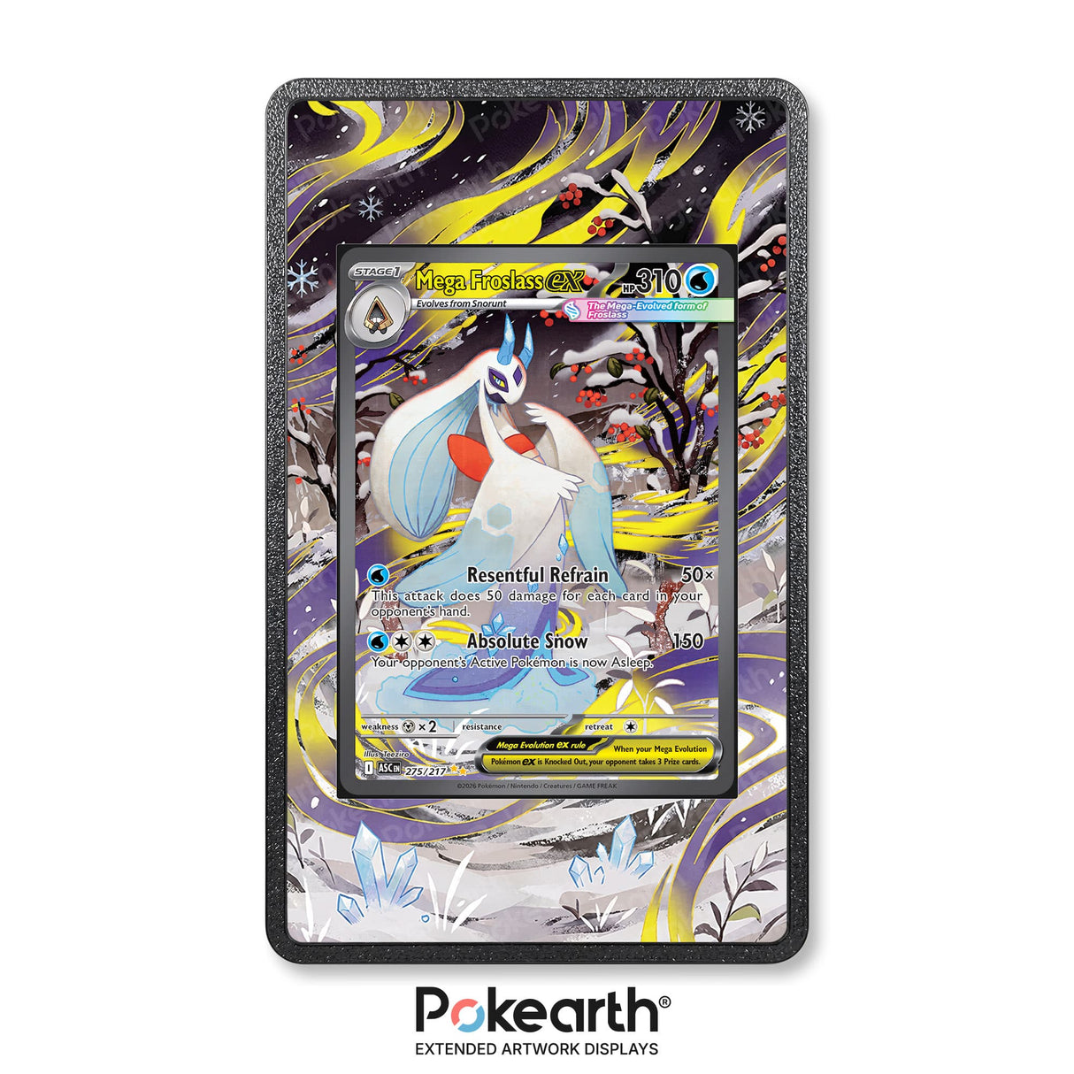 Mega Froslass ex 275/217 - Custodia con Artwork Esteso per Carte Pokémon - Display Case Extended Artwork Pokearth