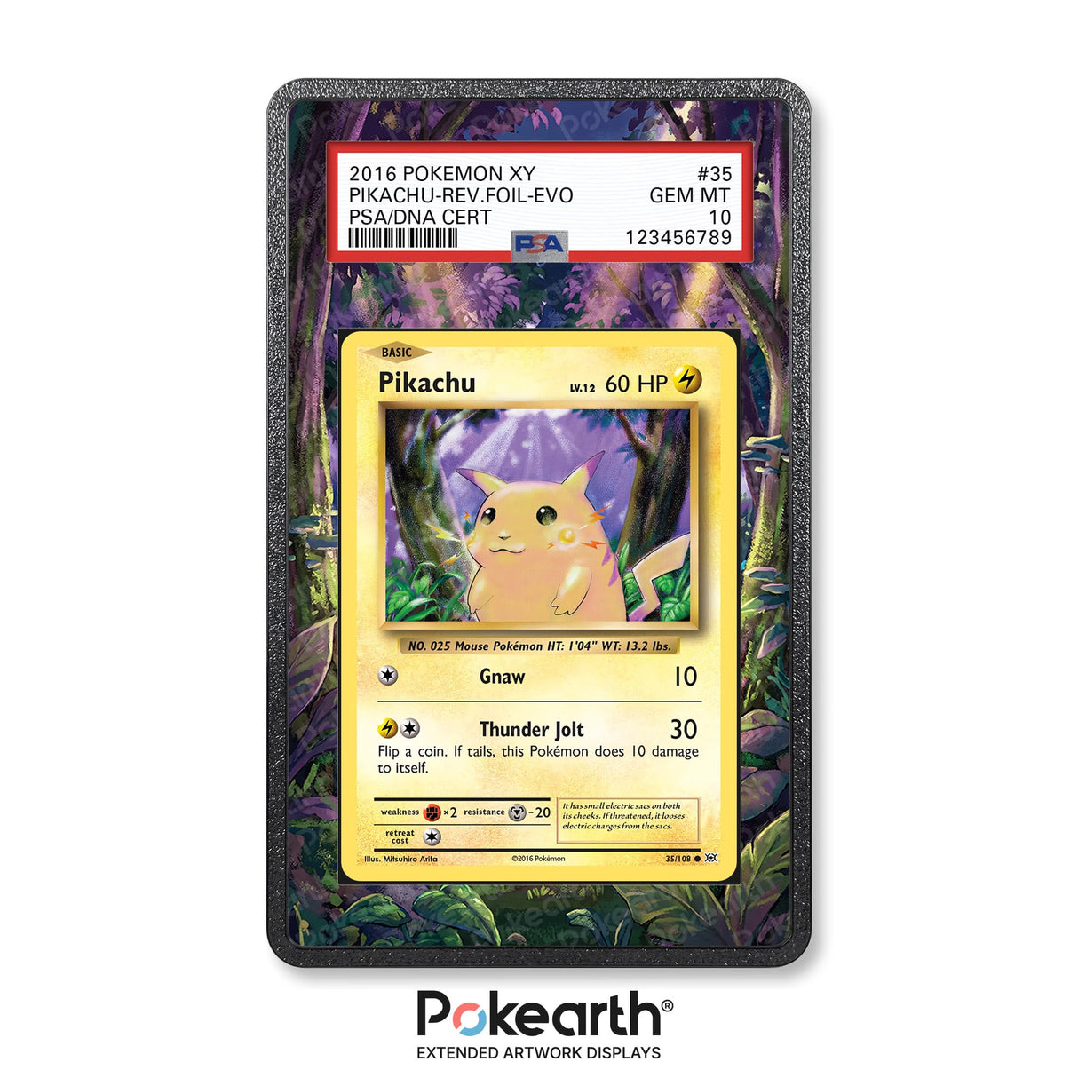 Pikachu 35/108 - Graded Card Extended Artwork Display Case - Display Case Extended Artwork Pokearth