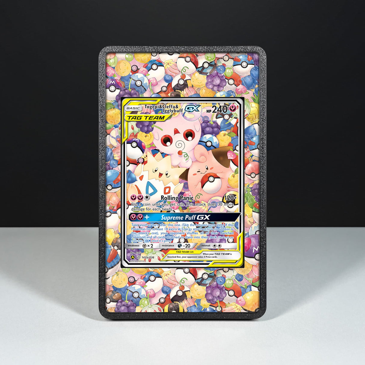 Togepi & Cleffa & Igglybuff GX 143a/236 - Custodia con Artwork Esteso per Carte Pokémon - Display Case Extended Artwork Pokearth